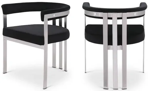 Meridian Furniture Marcello Black Velvet Dining Chair, Set of 2