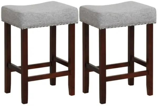 Hivago Set of 2 24 Inch Bar Stool with Curved Seat Cushions