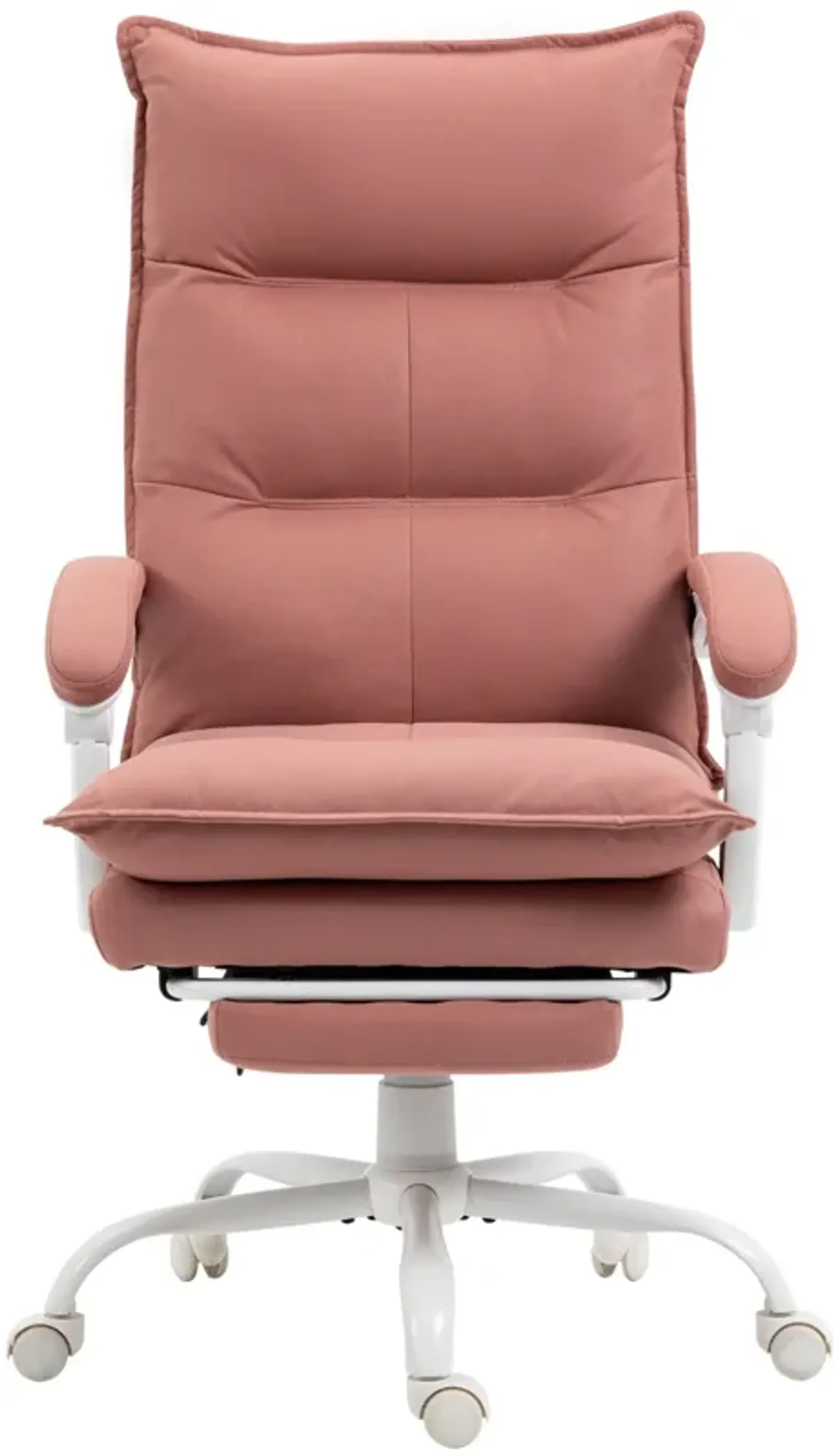 Pink Microfiber Heated Recliner: 6 Vibration Points, Footrest