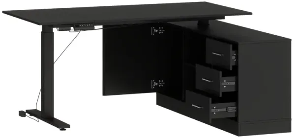 FUFU&GAGA 63-in White Modern/Contemporary L-shaped Desk Hutch Included  (63" W x 31.5" D x 29.1" H) ,White