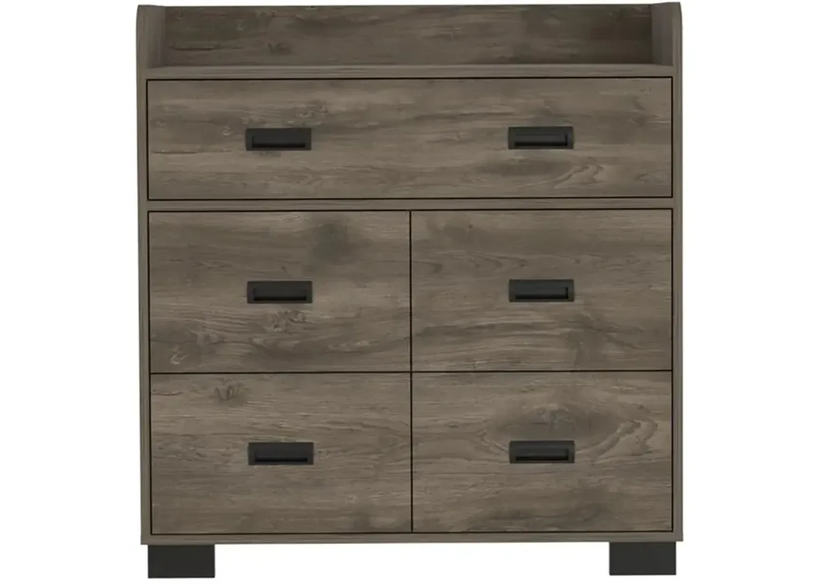 DEPOT E-SHOP Neptune Dresser, One Ample Drawer, Four Drawers, Four Legs, Countertop, Dark Brown, For Bedroom