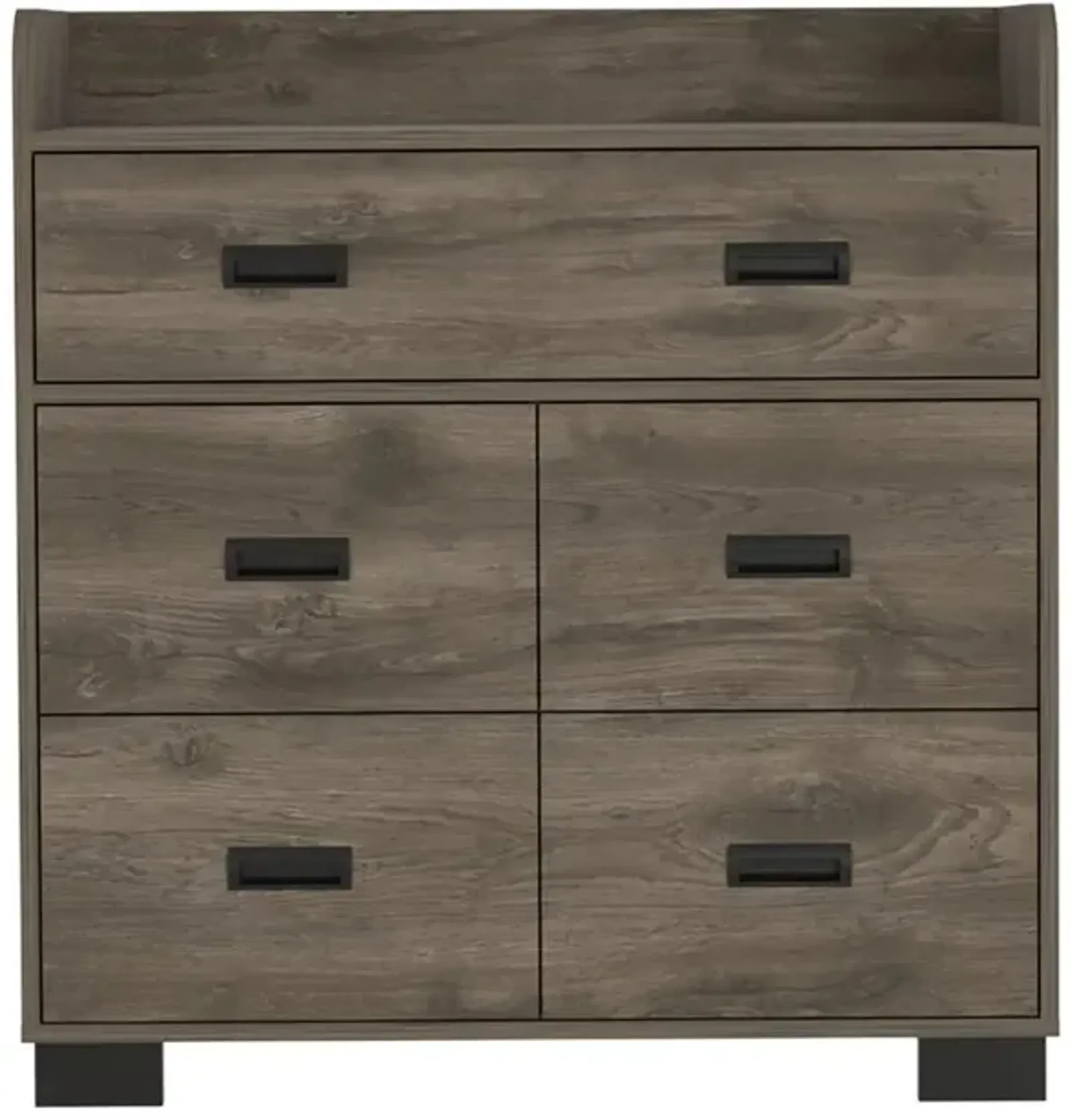 DEPOT E-SHOP Neptune Dresser, One Ample Drawer, Four Drawers, Four Legs, Countertop, Dark Brown, For Bedroom