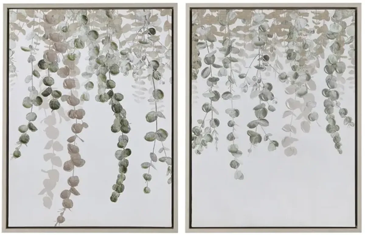 Gracie Mills Leandro Eucalyptus Framed Canvas Wall Art Set