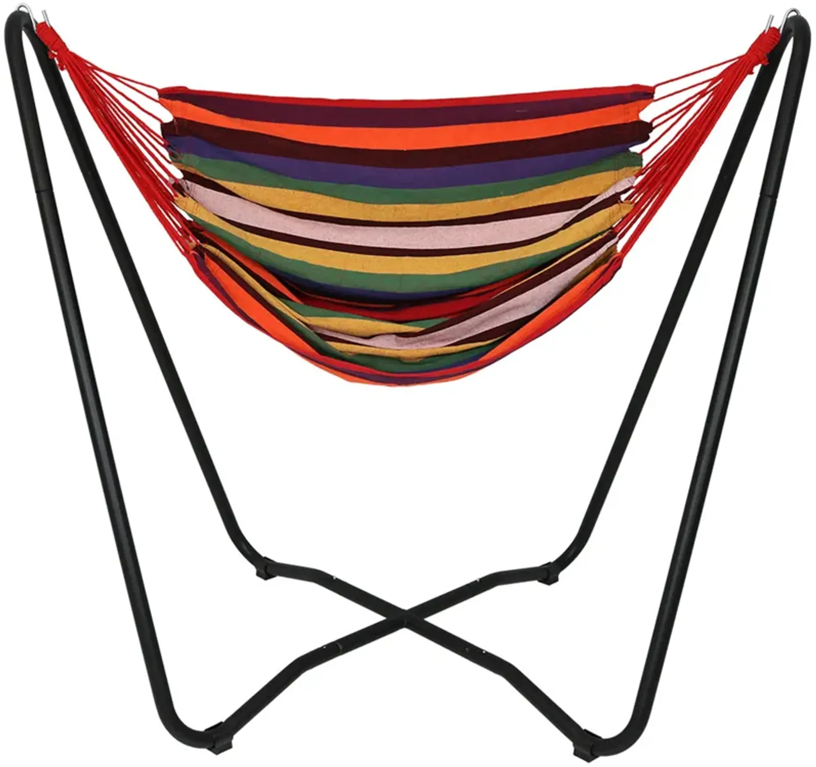 Sunnydaze Cotton Hammock Chair with Space Saving Steel Stand