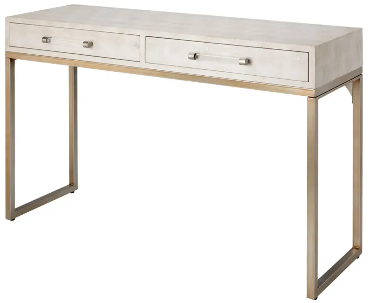 Kain Faux Shagreen Console, Cream