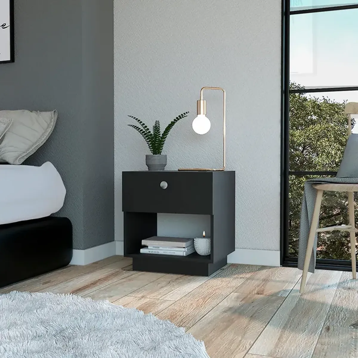 Nightstand Viliigili , Bedroom, Black