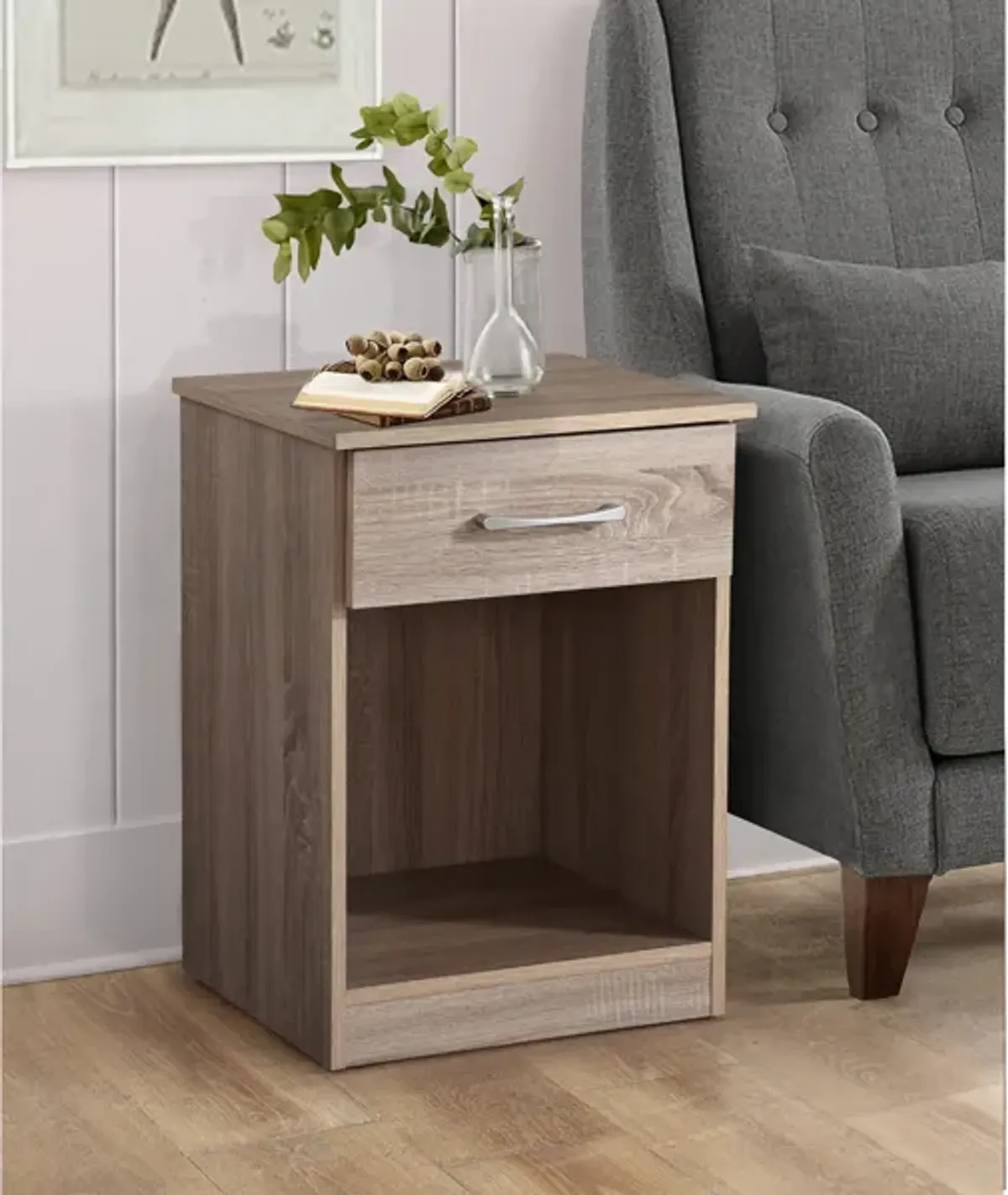 Lindsey 1-Drawer Nightstand (24 in. H x 16 in. W x 18 in. D)