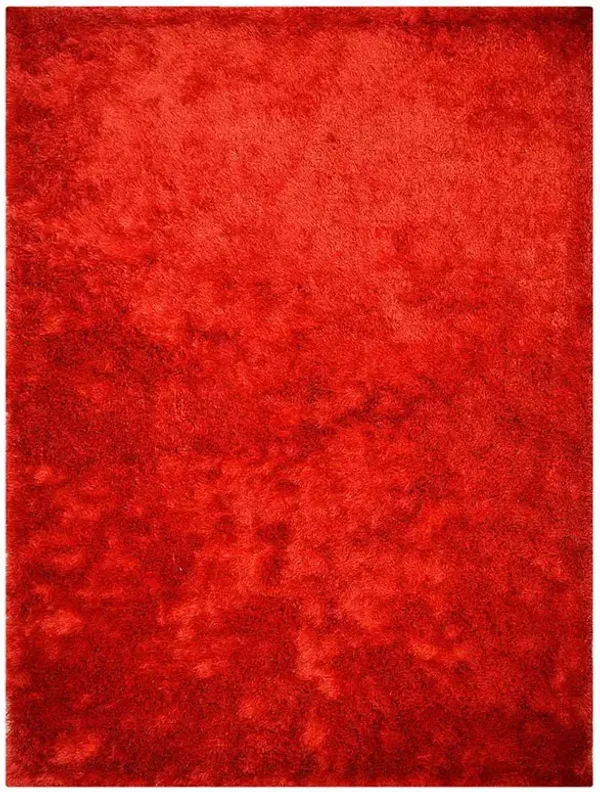 RUGSOTIC CARPETS HAND TUFTED SHAG POLYESTER ECO-FRIENDLY AREA RUGS - 4'x6', Rectangle, Light Red, Solid Plain Design, High Pile Thick Handmade Anti Skid Area Rugs for Living Room, Bed Room K00333
