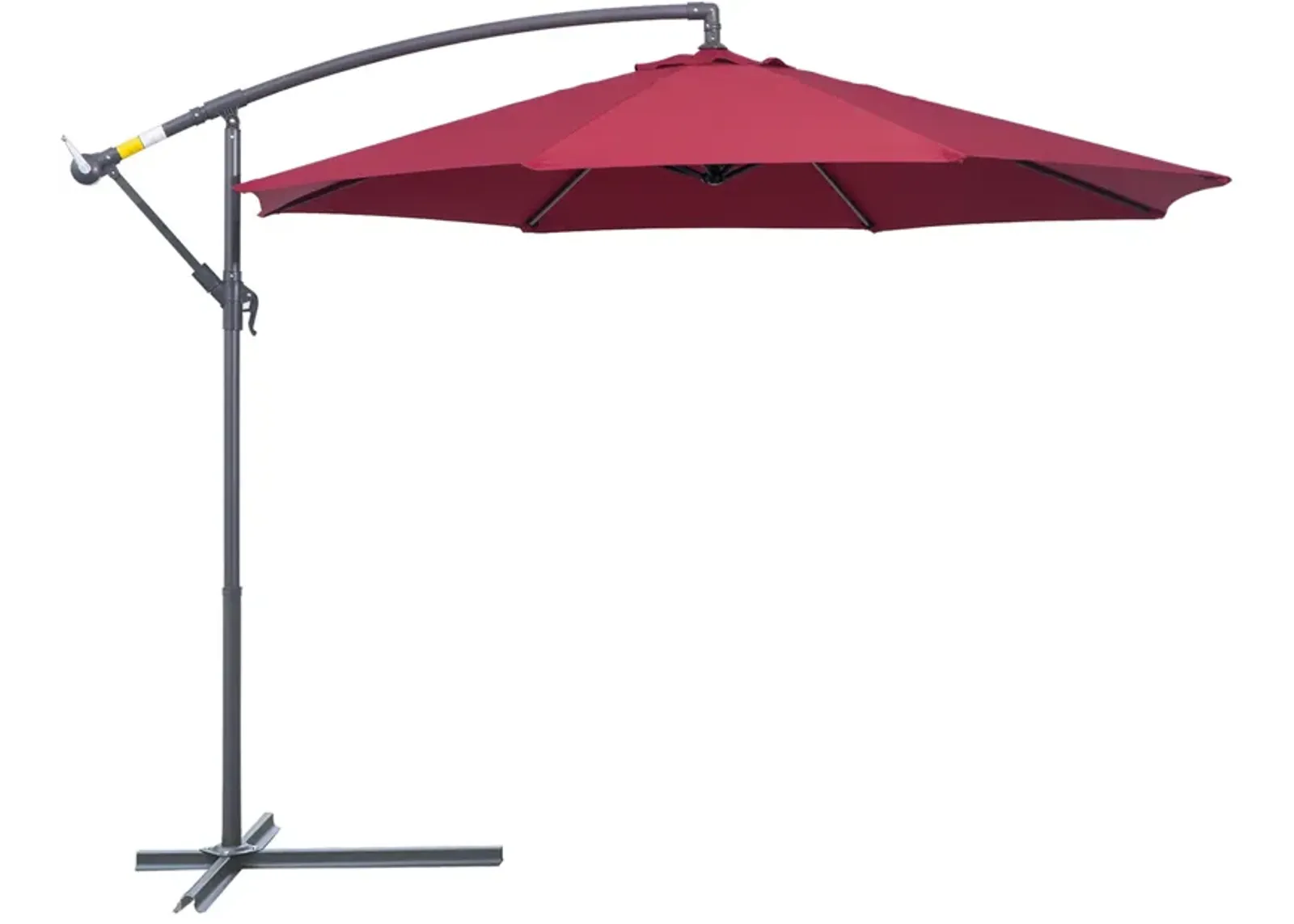 Vibrant Flexible Shade: 10' Red Cantilever Patio Umbrella with Tilt Function