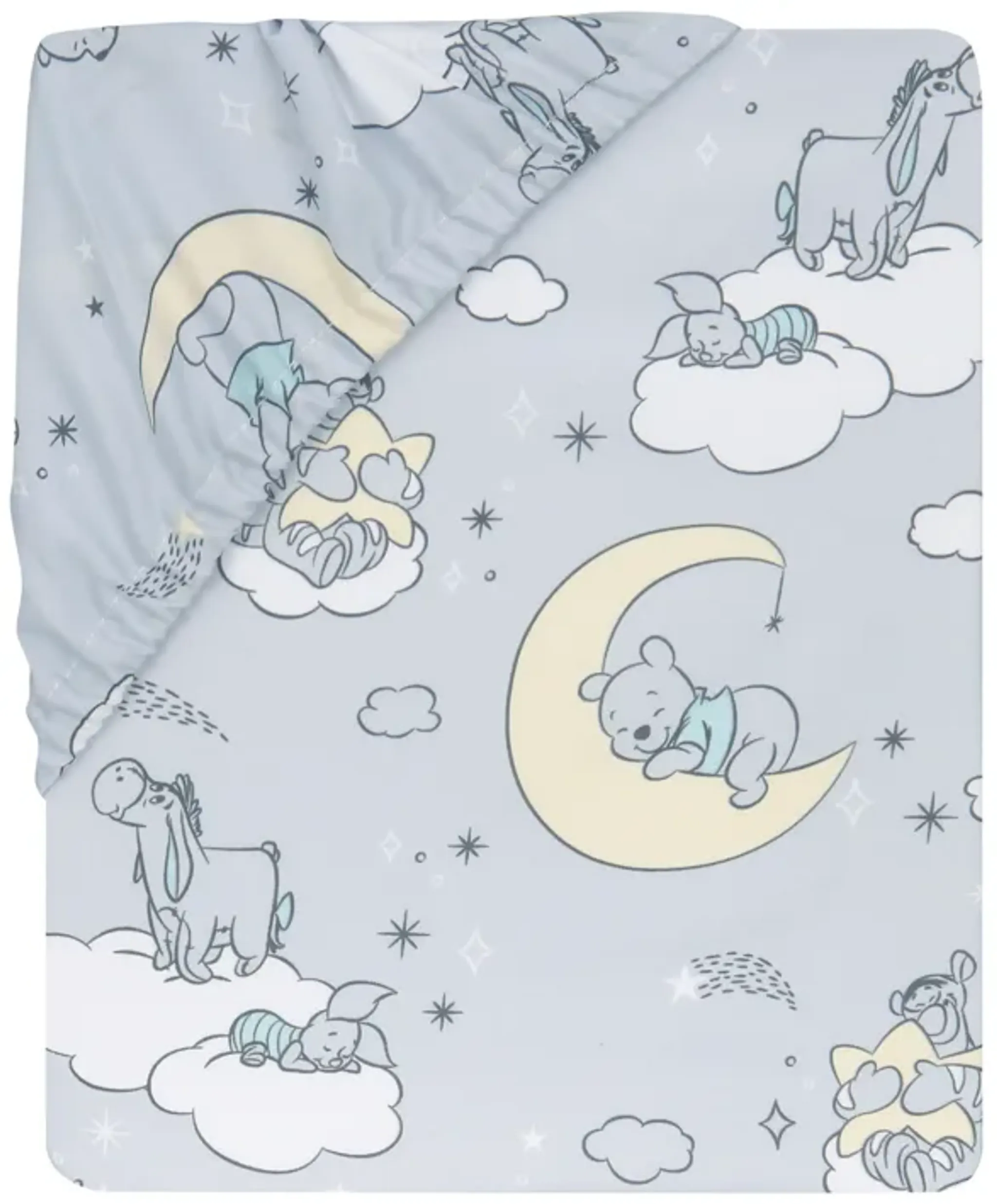 Lambs Ivy Disney Baby Cozy Friends Winnie The Pooh Gray Fitted Crib ...