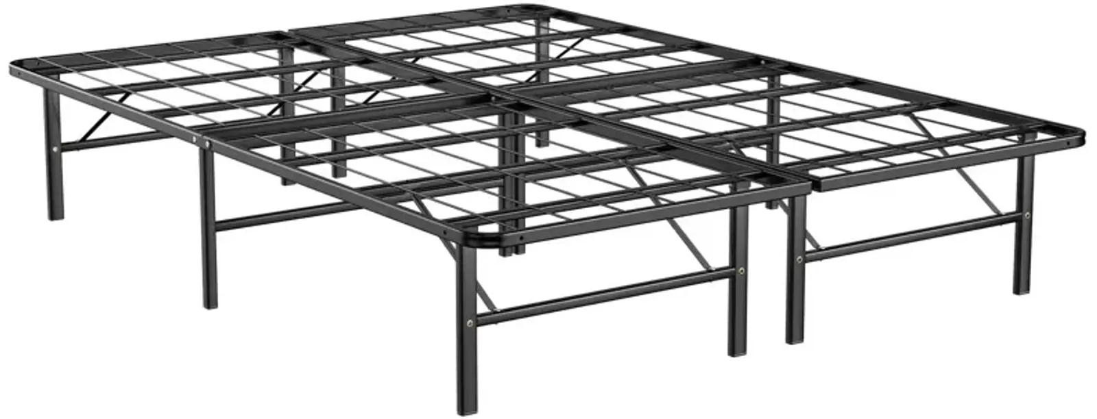 Full/Queen Size Foldable Metal Platform Bed with Tool-Free Assembly