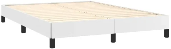 vidaXL Queen Size Bed Frame - Modern Design, White Faux Leather, Comfortable and Durable with Strong Leg Support and Plywood Slats