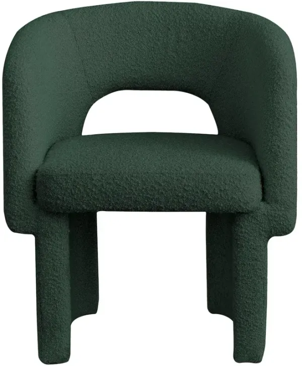 Meridian Furniture Emmet Green Boucle Fabric Dining Chair / Accent Chair