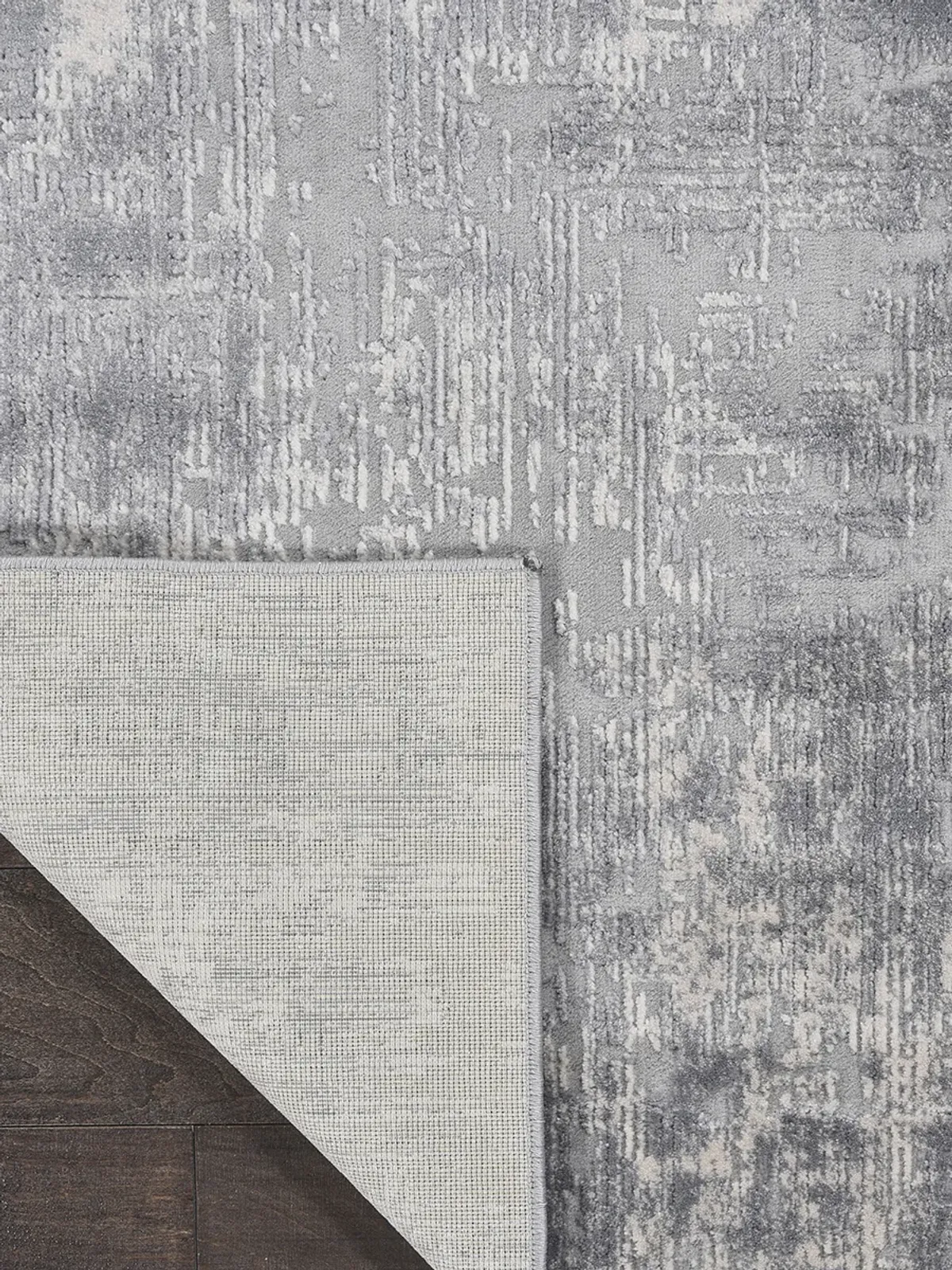 Rustic Textures RUS01 Ivory/Silver 7’10” x Round Rug