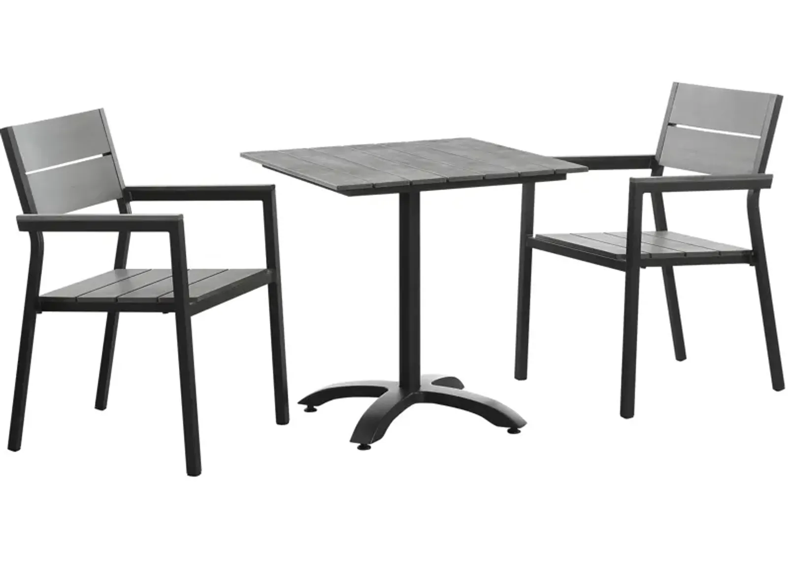 Brown Gray Maine 3 Piece Outdoor Patio Dining Set