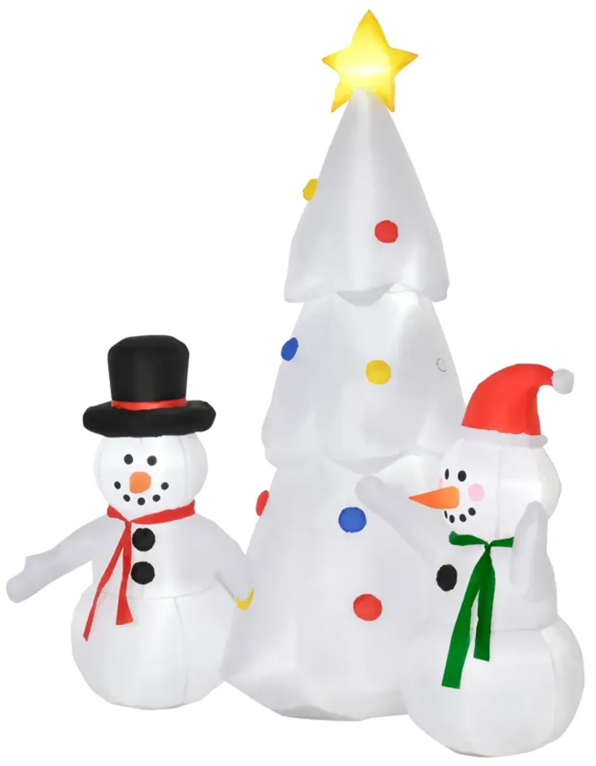 6' Inflatable Christmas Snowmen Christmas Tree Blow-Up Outdoor Display w/ LEDs