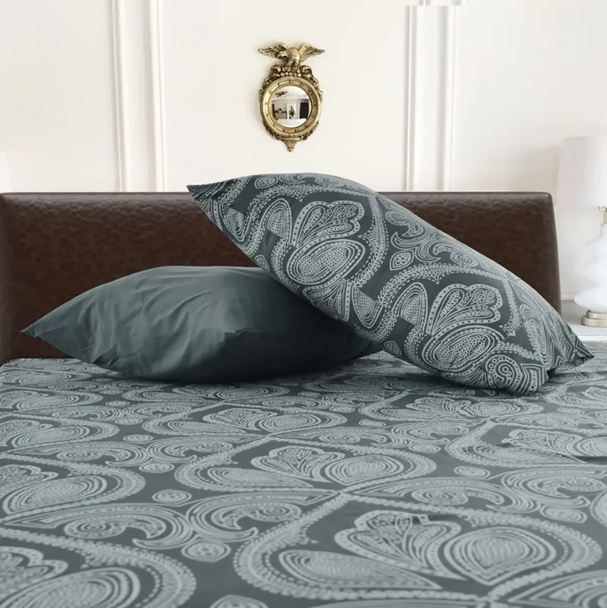 Lux Decor Collection Bed Sheets - Brushed Microfiber Paisley Sheet Set