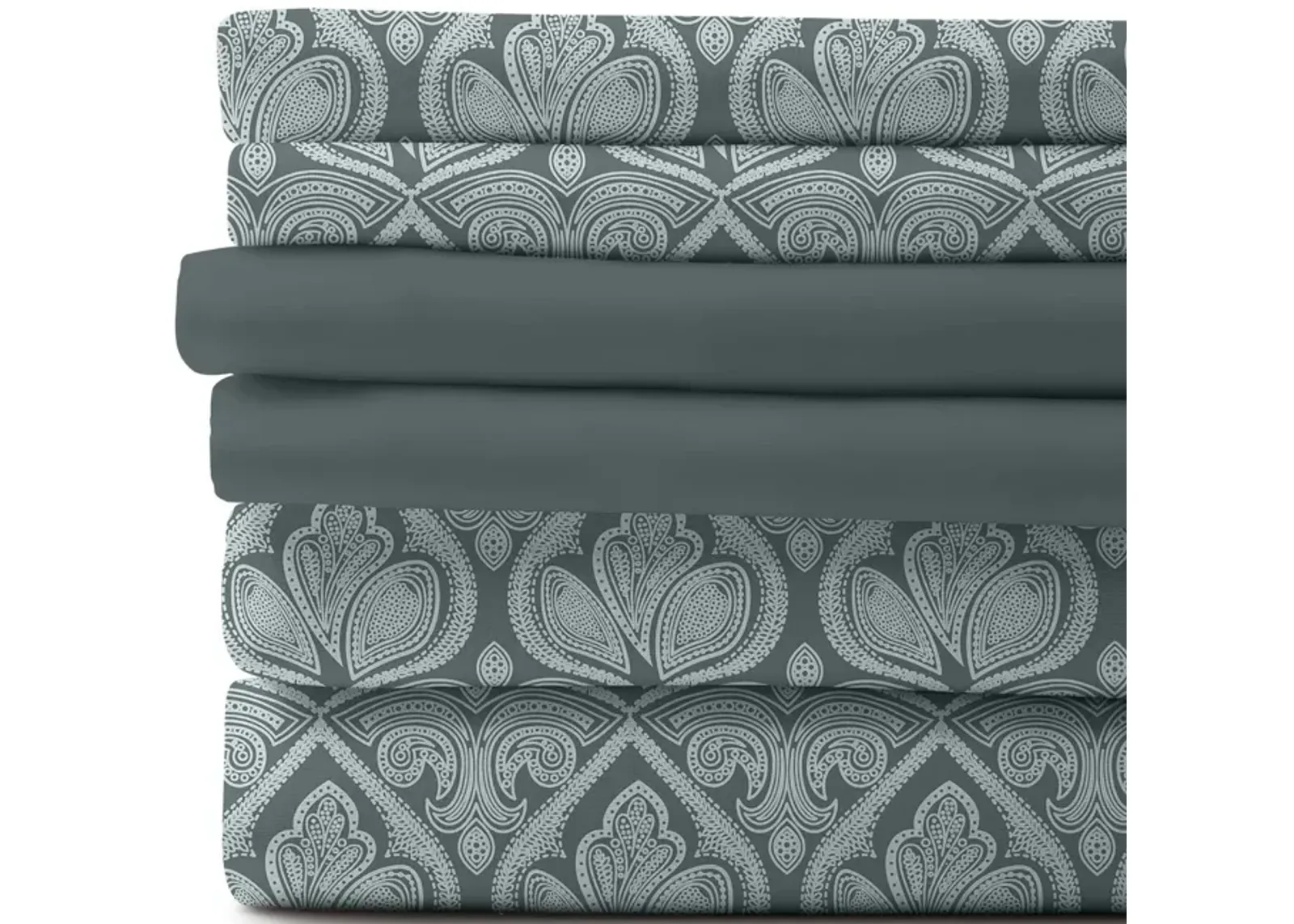 Lux Decor Collection Bed Sheets - Brushed Microfiber Paisley Sheet Set