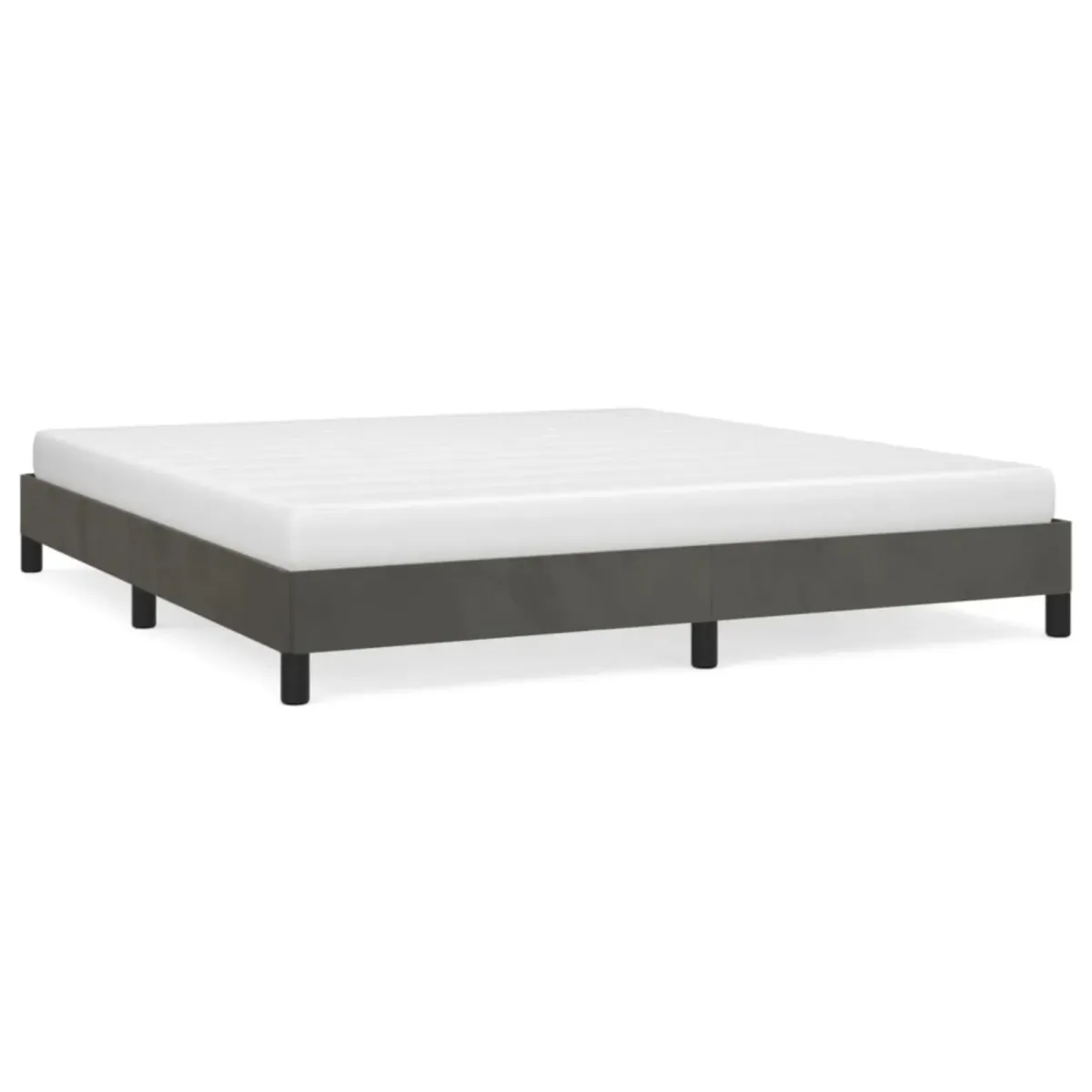 vidaXL King Size Bed Frame in Dark Gray Velvet | Comfortable Sleep Support | Modern Design