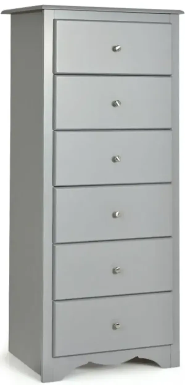 6 Drawers Chest Dresser Clothes Storage Bedroom Furniture Cabinet-White
