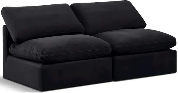 Meridian Furniture Indulge Black Velvet Modular Sofa
