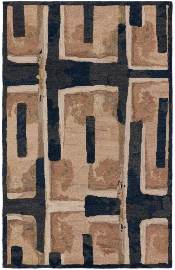 Honeycomb By Zoebios Balsa Tan/Taupe 6' x 9' Rug