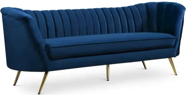 Meridian Furniture Margo Navy Velvet Sofa