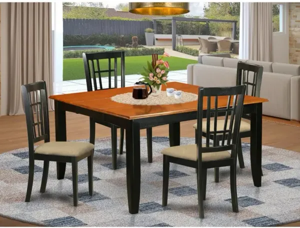 5 Pc Dining room set-Dining Table and 4 Wood Dining Chairs