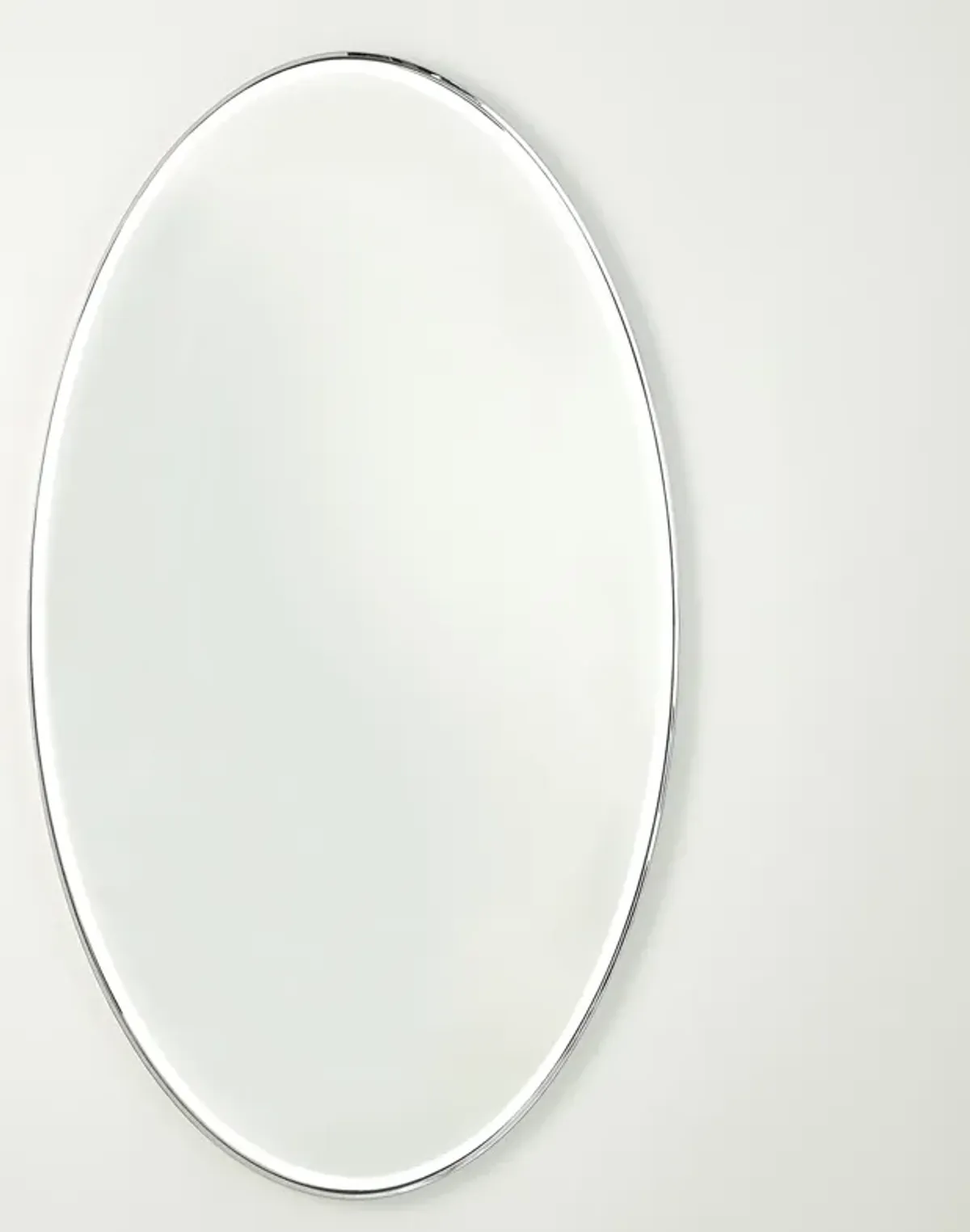 Elongated Oval Mirror- Large Silver