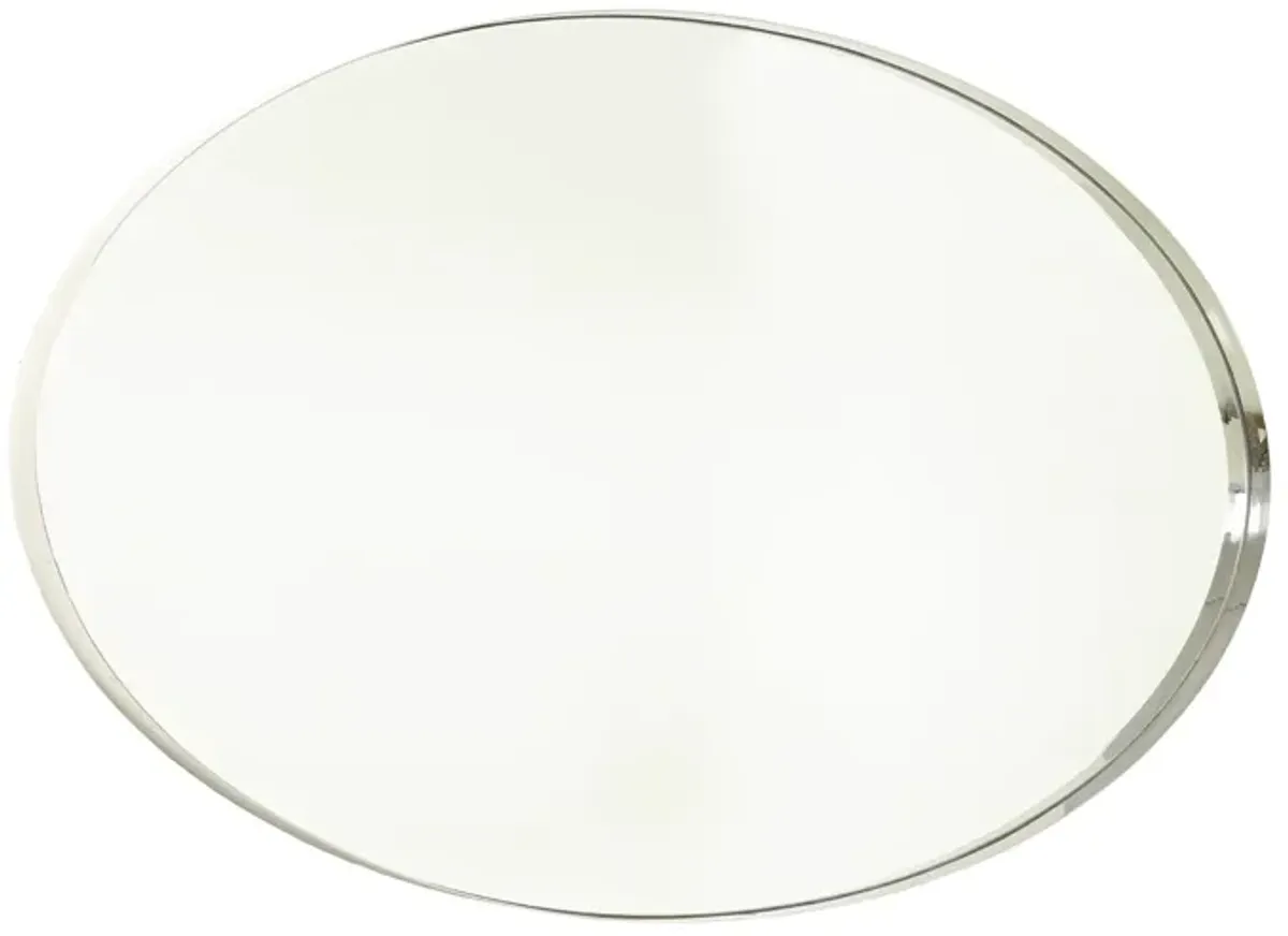 Elongated Oval Mirror- Large Silver