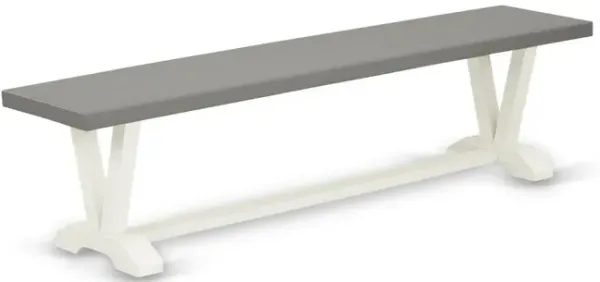 East West Furniture V-Style Dining Table Bench with Wooden Seat, 72x15x18 Inch, VB097