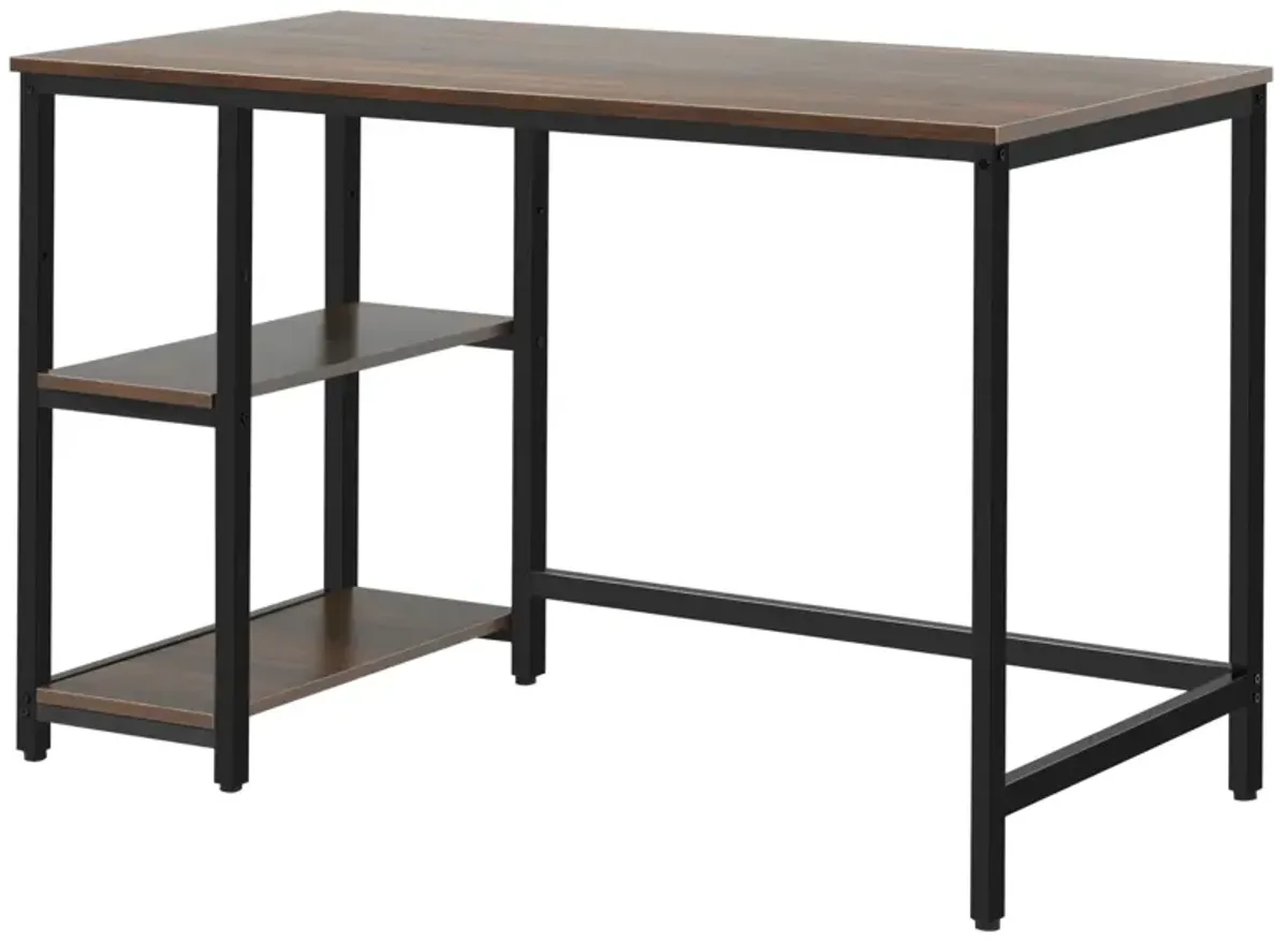 Computer Desk Office Study Table Workstation Home with Adjustable Shelf Coffee