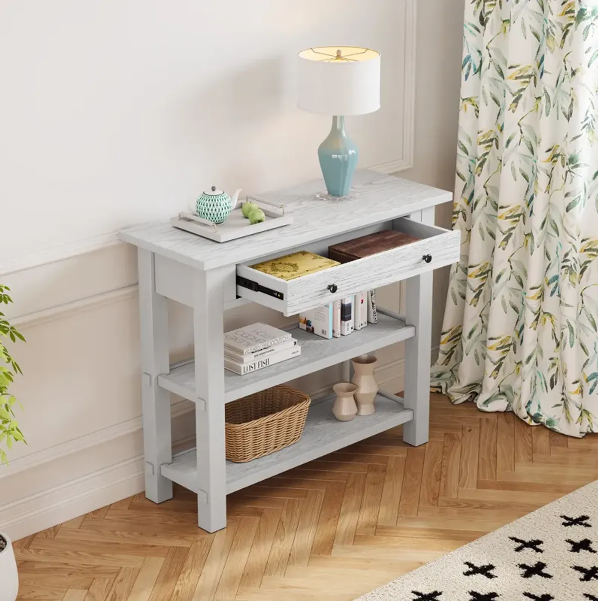 Merax  Retro Console Table with A Drawer