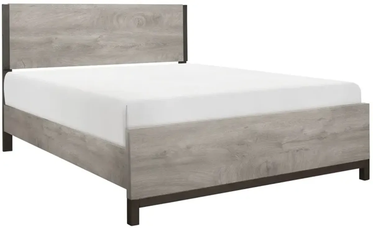 Attractive Light Finish 1 Piece Queen Size Bed Premium Melamine Board Wooden Stylish Bedroom