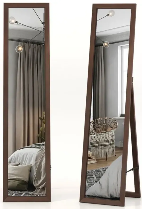 Hivvago Full Length Mirror with Stand and Solid Wood Frame