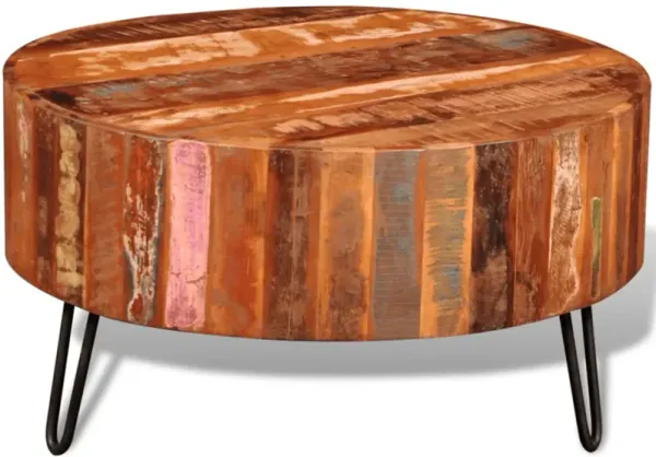 vidaXL Coffee Table Solid Reclaimed Wood Round