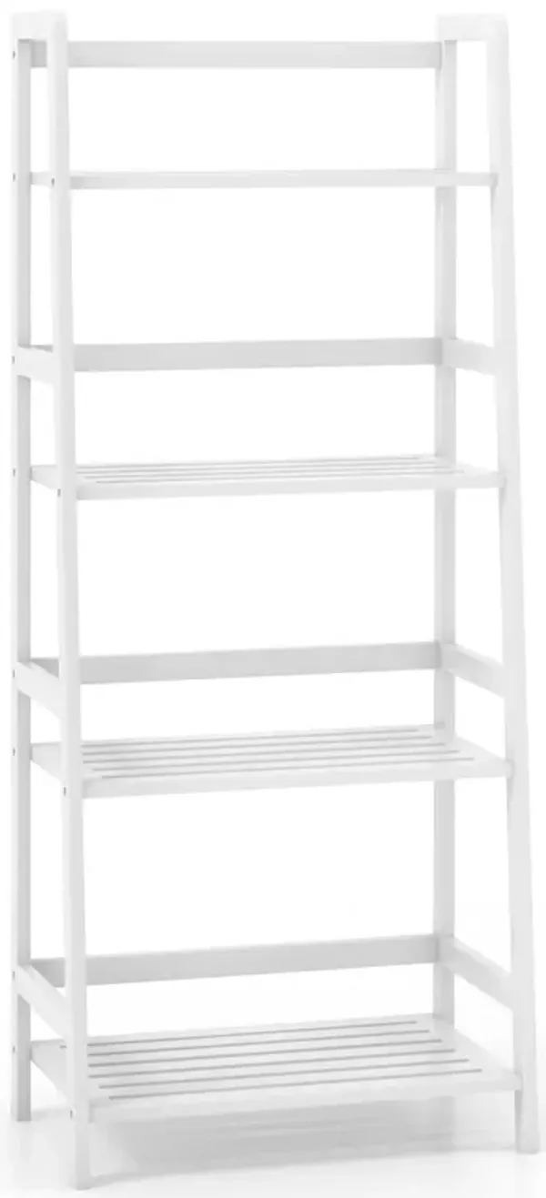 47.5 Inch 4-Tier Multifunctional Bamboo Bookcase Storage Stand Rack
