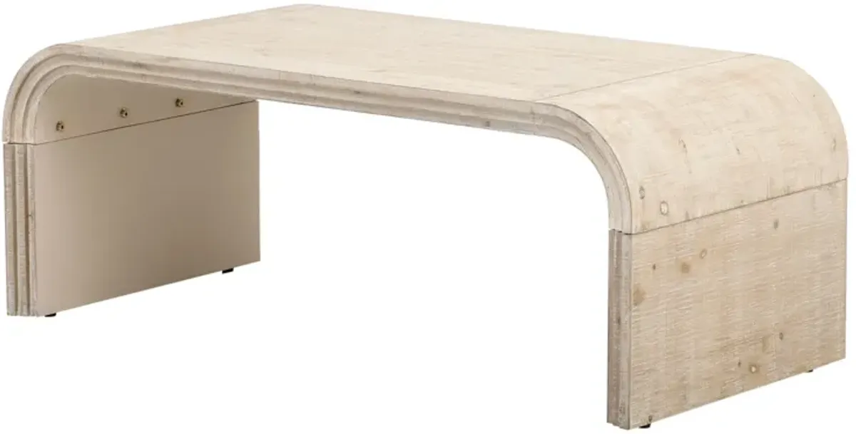 Merax Minimalist Coffee Table with Curved Edge