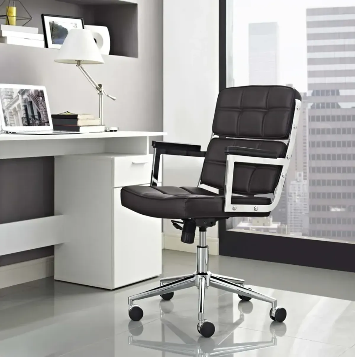 Modway Furniture - Portray Highback Upholstered Vinyl Office Chair