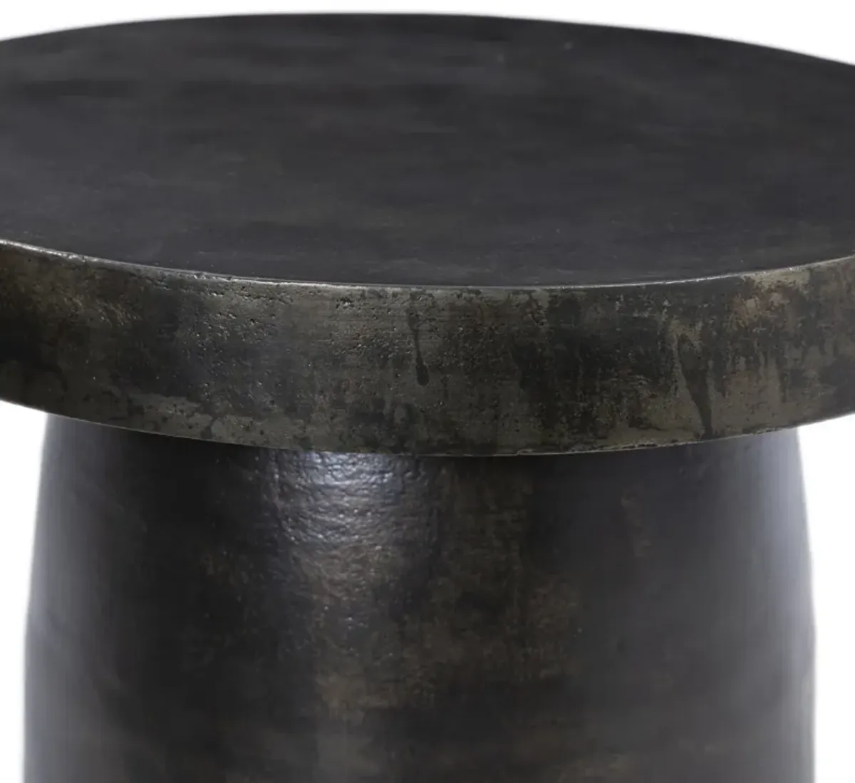 Paz Distressed Bronze Outdoor End Table