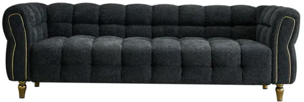 Modern Boucle Upholstery Fabric Sofa Living Room, Dark Grey Color