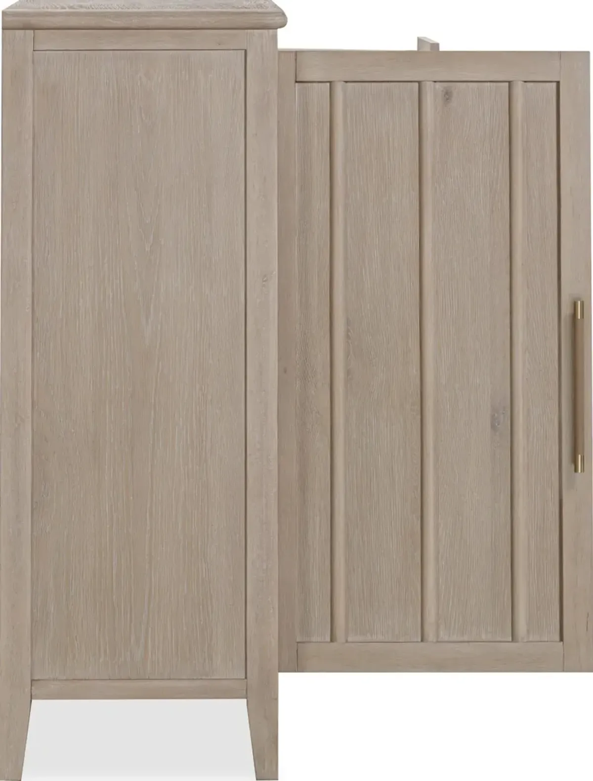 Camden Six Drawer One Door Oak Wood Chest in Chai