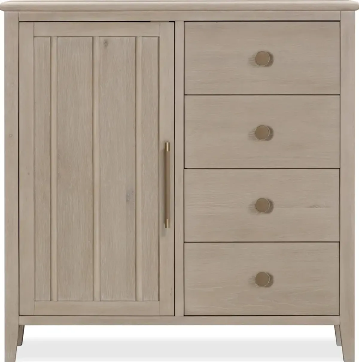Camden Six Drawer One Door Oak Wood Chest in Chai