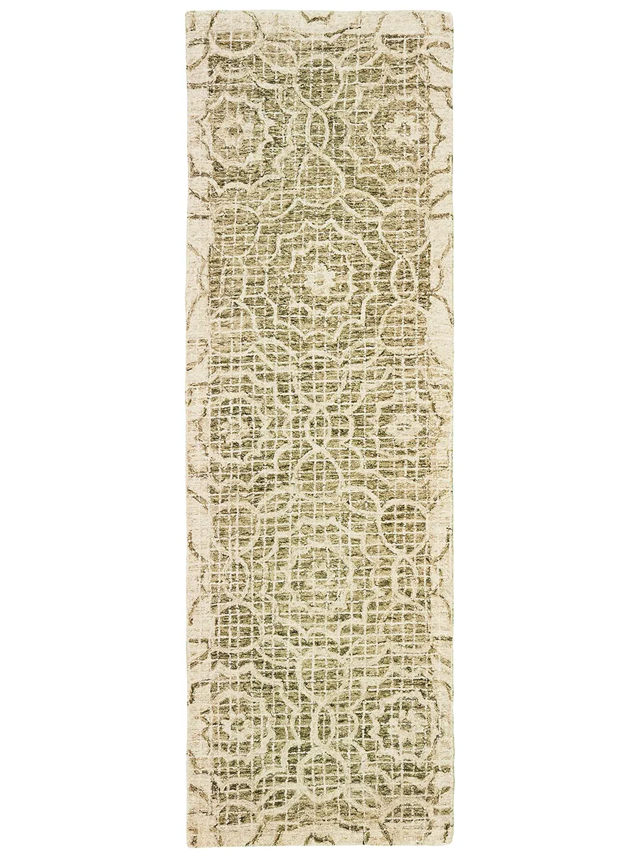 Tallavera 2'6" x 8' Green Rug