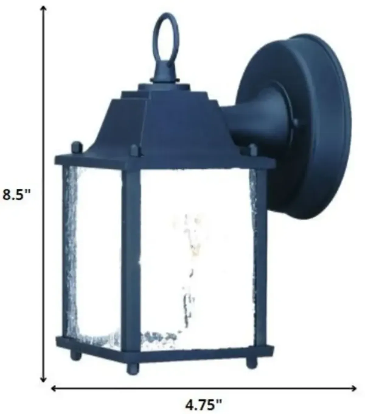 Homezia Matte Black Hanging Waterfall Glass Lantern Wall Light