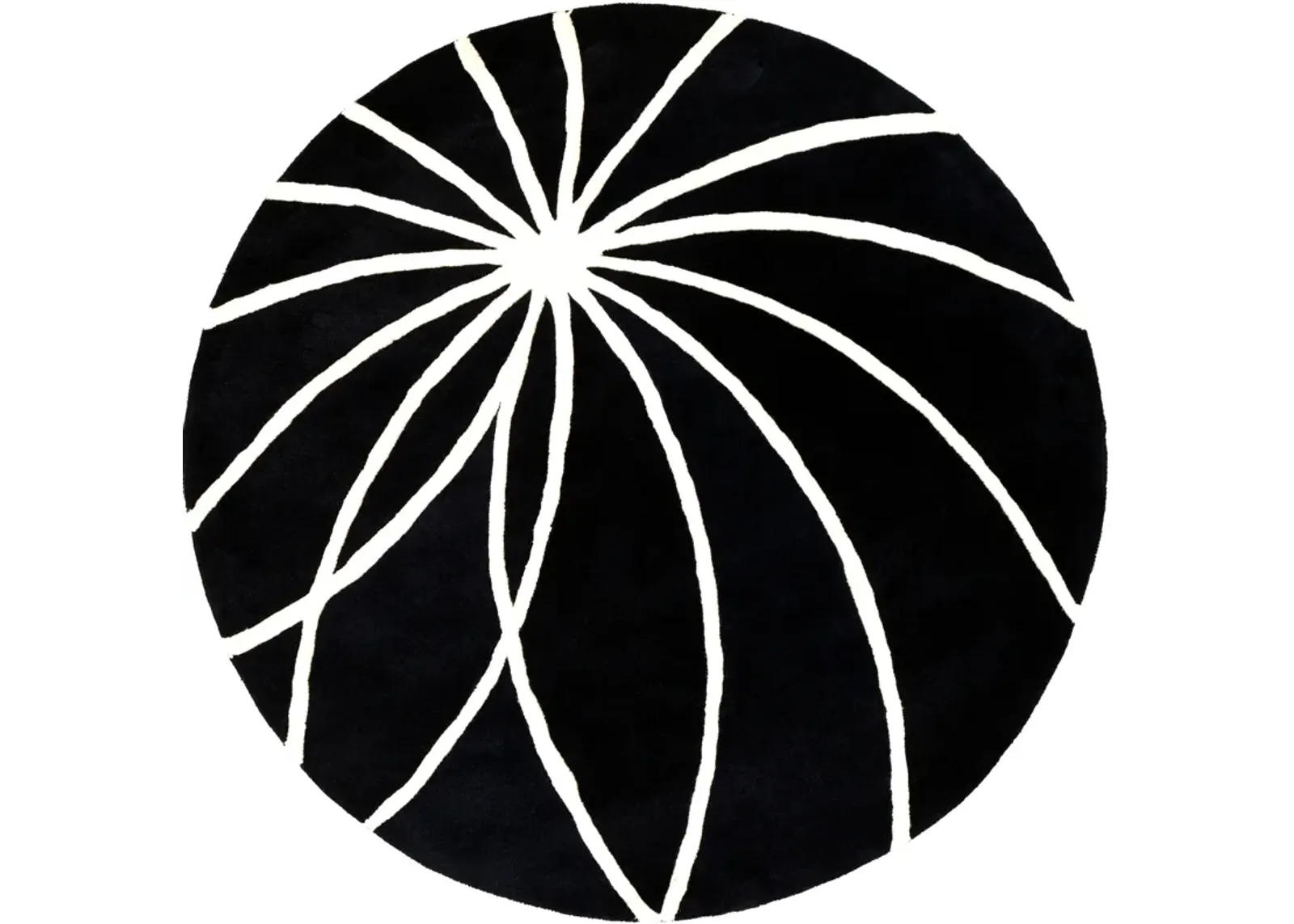 Forum FM-7072 4' Round Black Rug