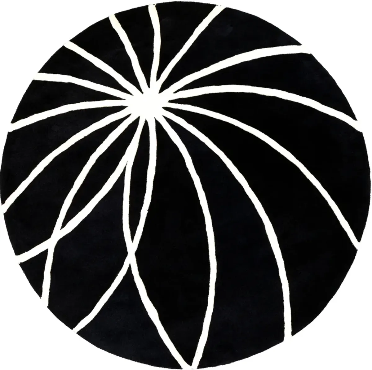 Forum FM-7072 4' Round Black Rug