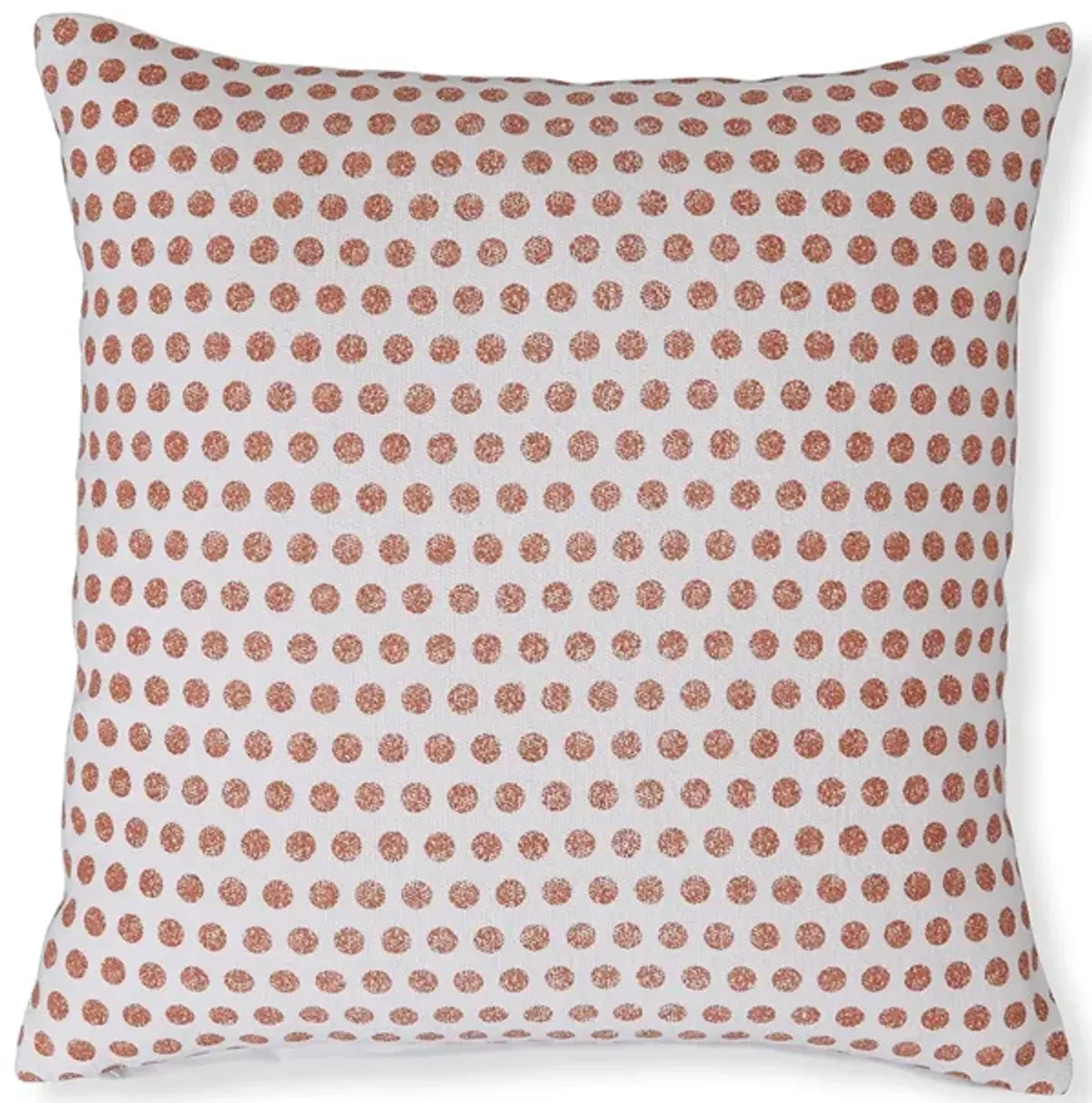 Mony Square Accent Throw Pillow, 20 Inch Orange Dots over White Cotton - Benzara