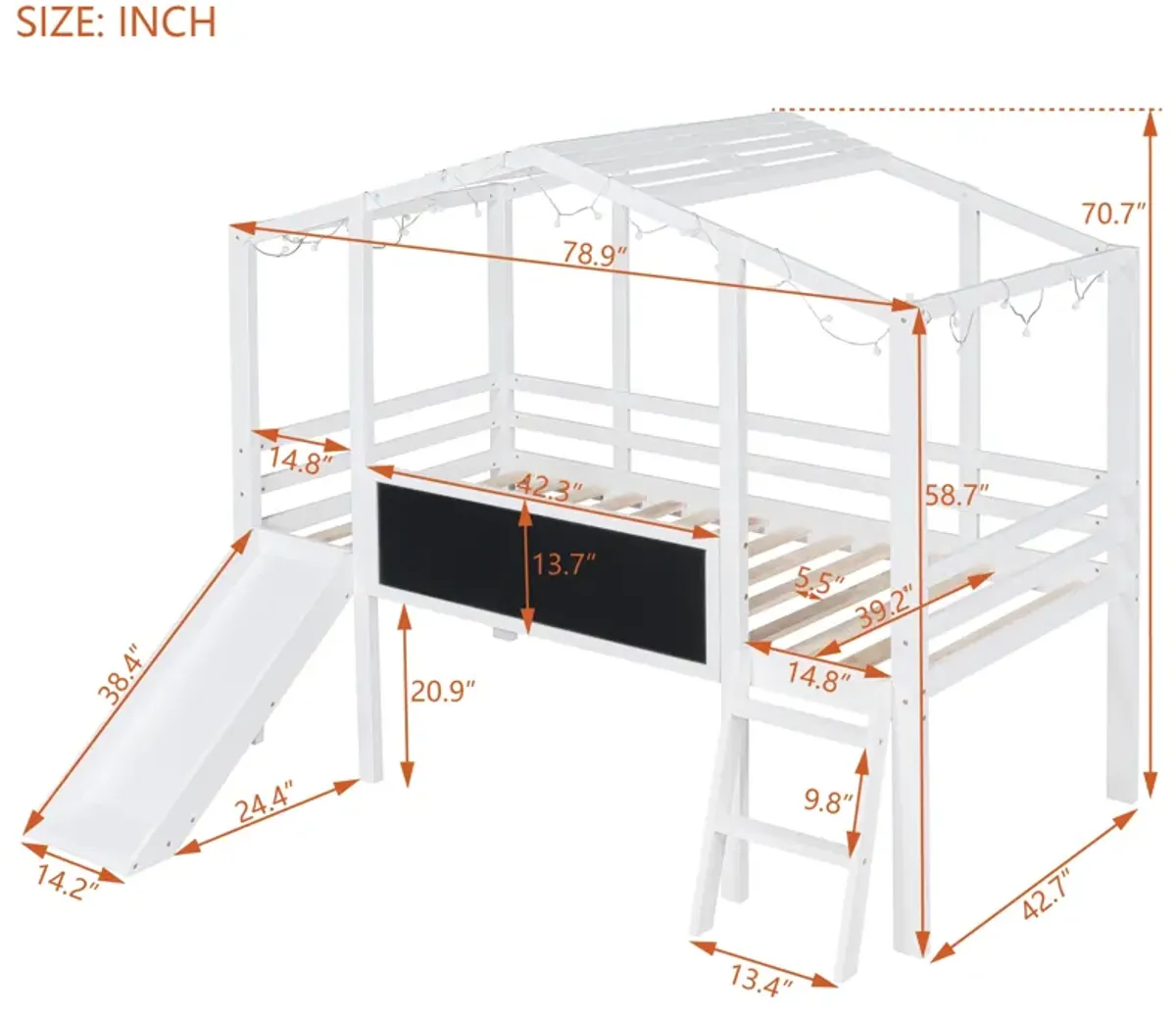 Merax Loft Bed with Ladder and Slide