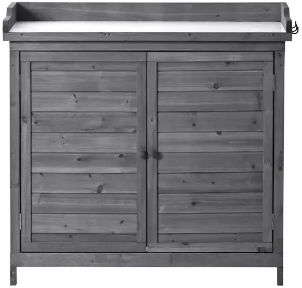Merax Rustic Garden Wood Potting Bench Table